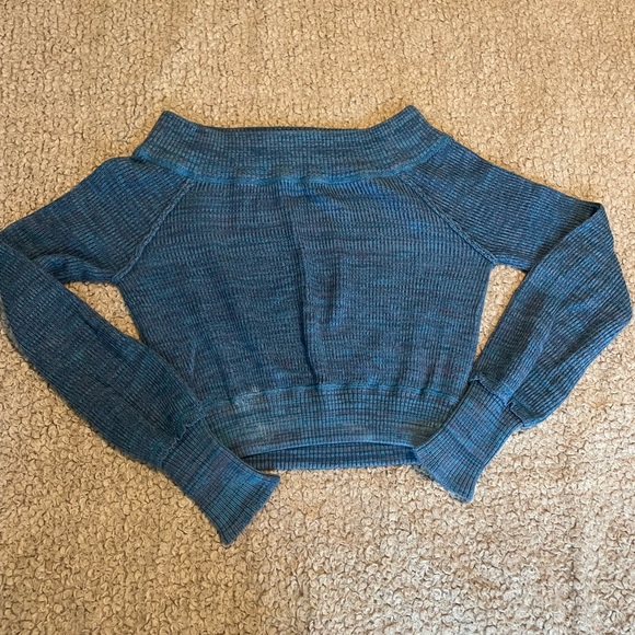 Free People Blue Knit Crop Top - Picture 7 of 10